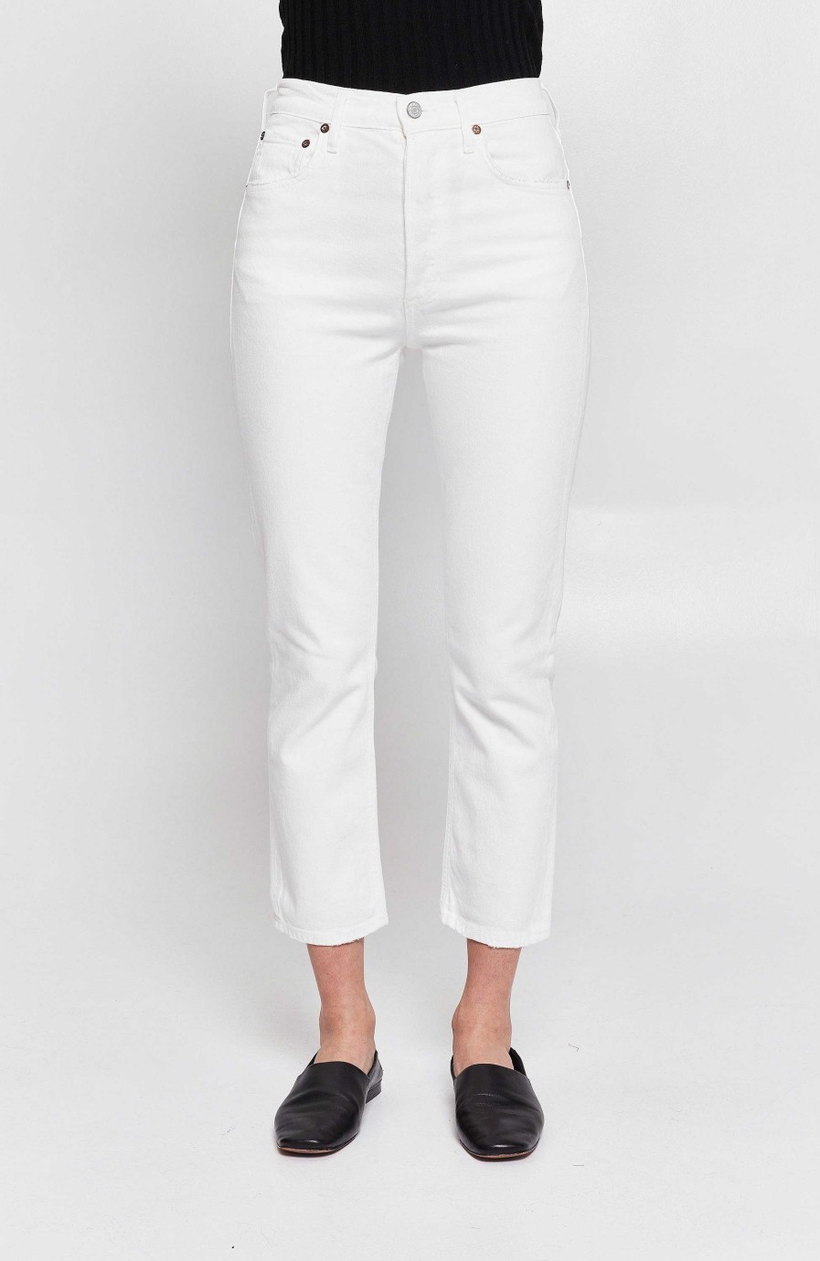 Kvinder AGOLDE | Straight Cropped Jeans Riley