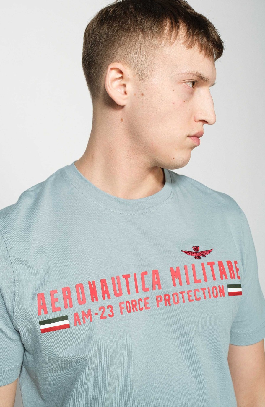 Maend AERONAUTICA MILITARE | T-Shirt I Bomuld Med Logotryk