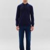 Maend JOHNSTONS OF ELGIN | Langaermet Merino Poloshirt