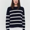 Kvinder FTC CASHMERE | Stribet Relax-Fit Pullover