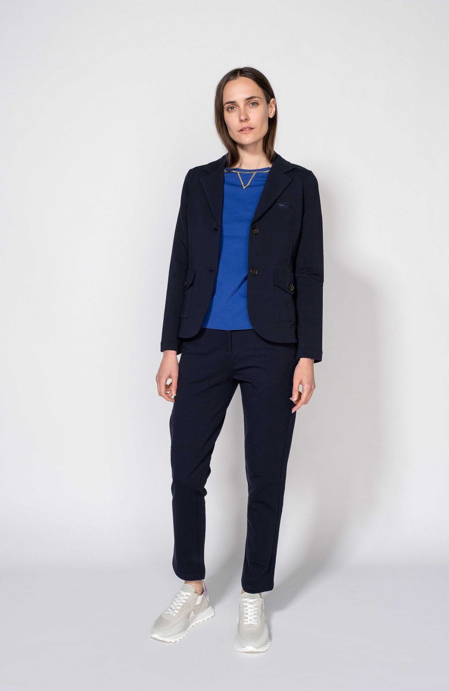 Kvinder AERONAUTICA MILITARE | Patch-Pocket Jersey Blazer