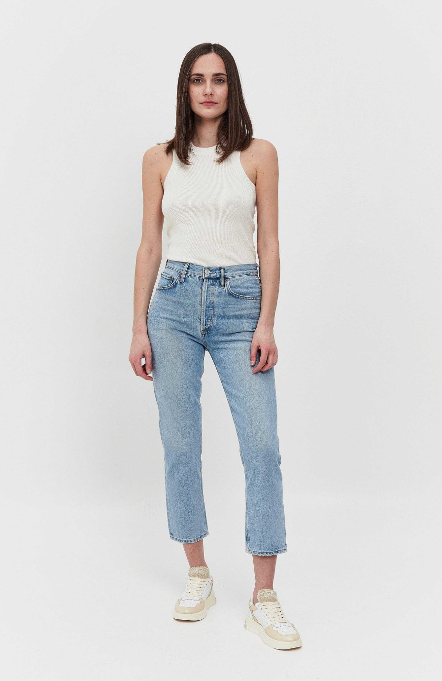 Kvinder AGOLDE | Straight Cropped Jeans Riley