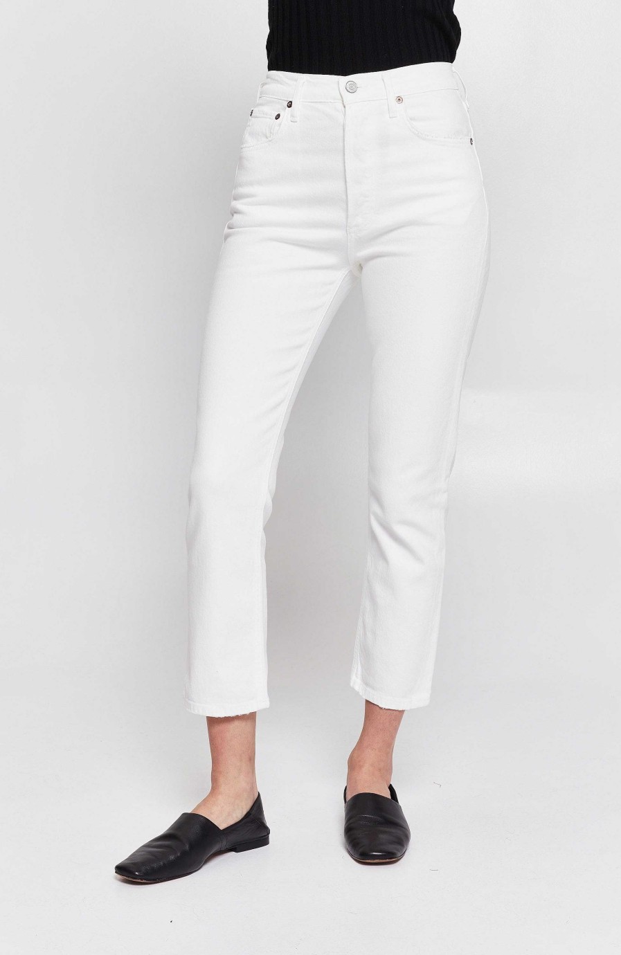 Kvinder AGOLDE | Straight Cropped Jeans Riley