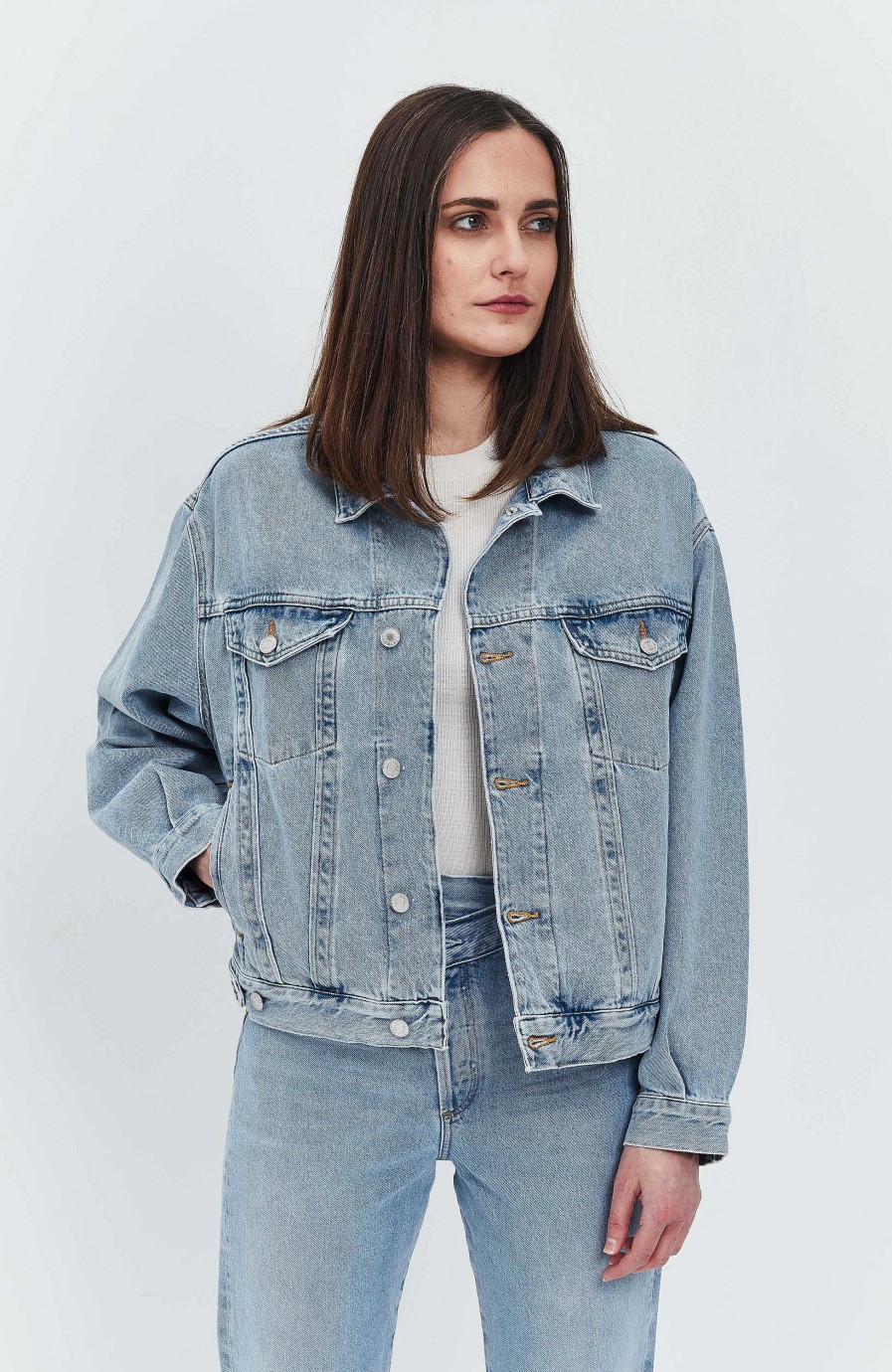 Kvinder AGOLDE | Ovesized Denimjakke Charli