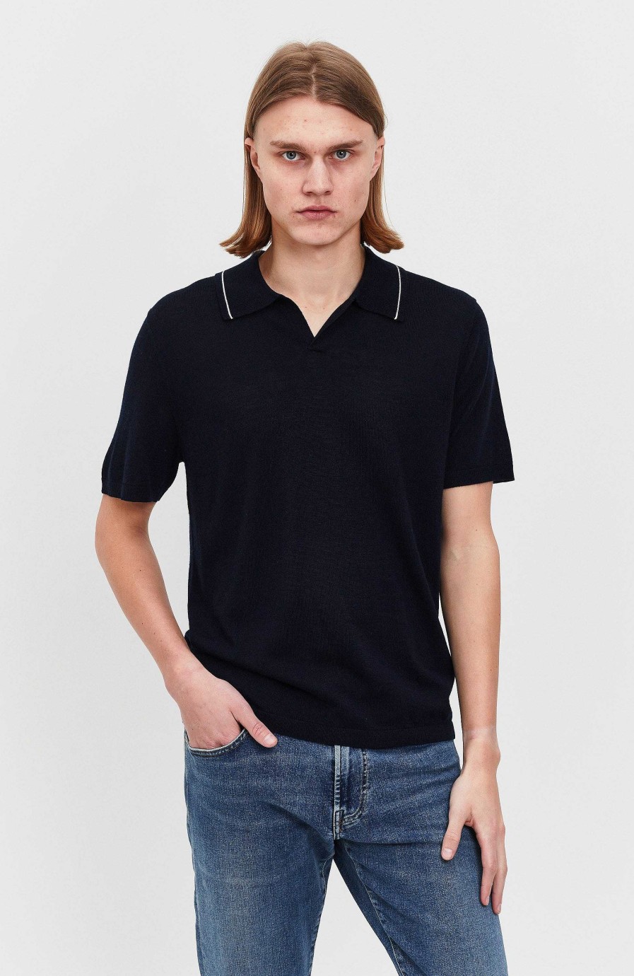 Maend FTC CASHMERE | Finstrikket Polo-Shirt