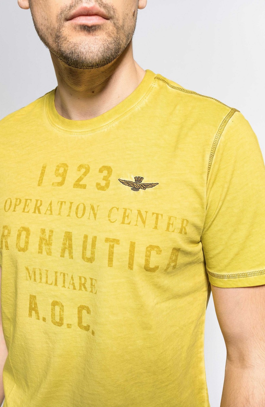 Maend AERONAUTICA MILITARE | T-Shirt I Bomuld Med Tryk