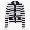 Kvinder FTC CASHMERE | Stribet Cardigan-Jakke