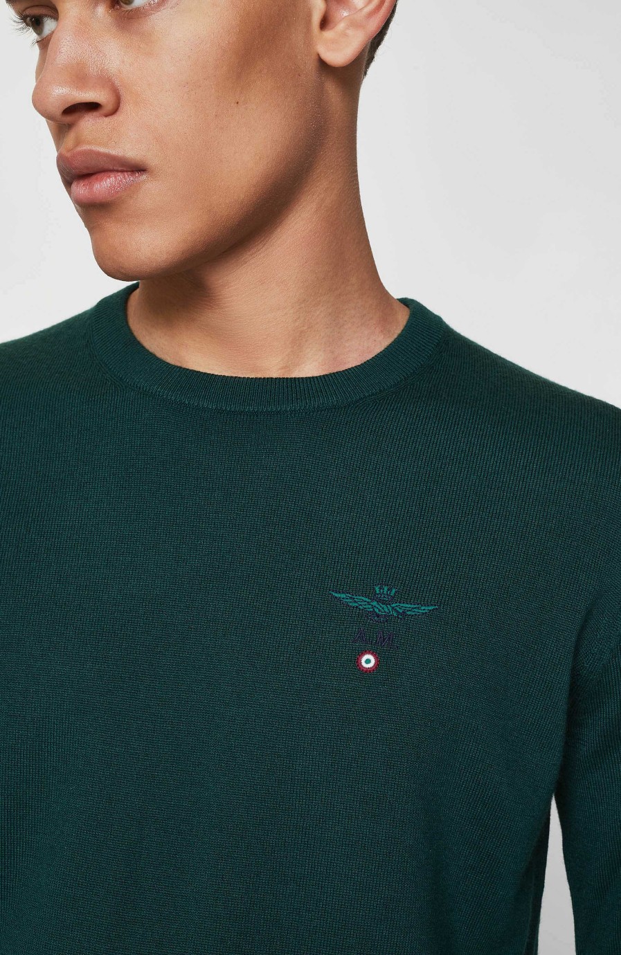 Maend AERONAUTICA MILITARE | Merinouldsweater Med Rund Hals