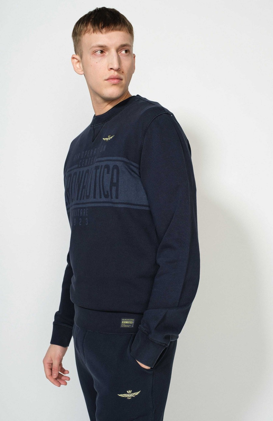 Maend AERONAUTICA MILITARE | Sweatshirt I Bomuld Med Logotryk