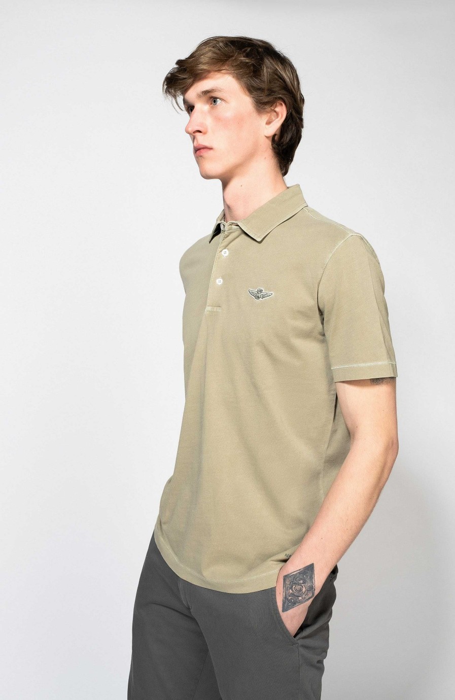 Maend AERONAUTICA MILITARE | Eagle-Patch Poloshirt