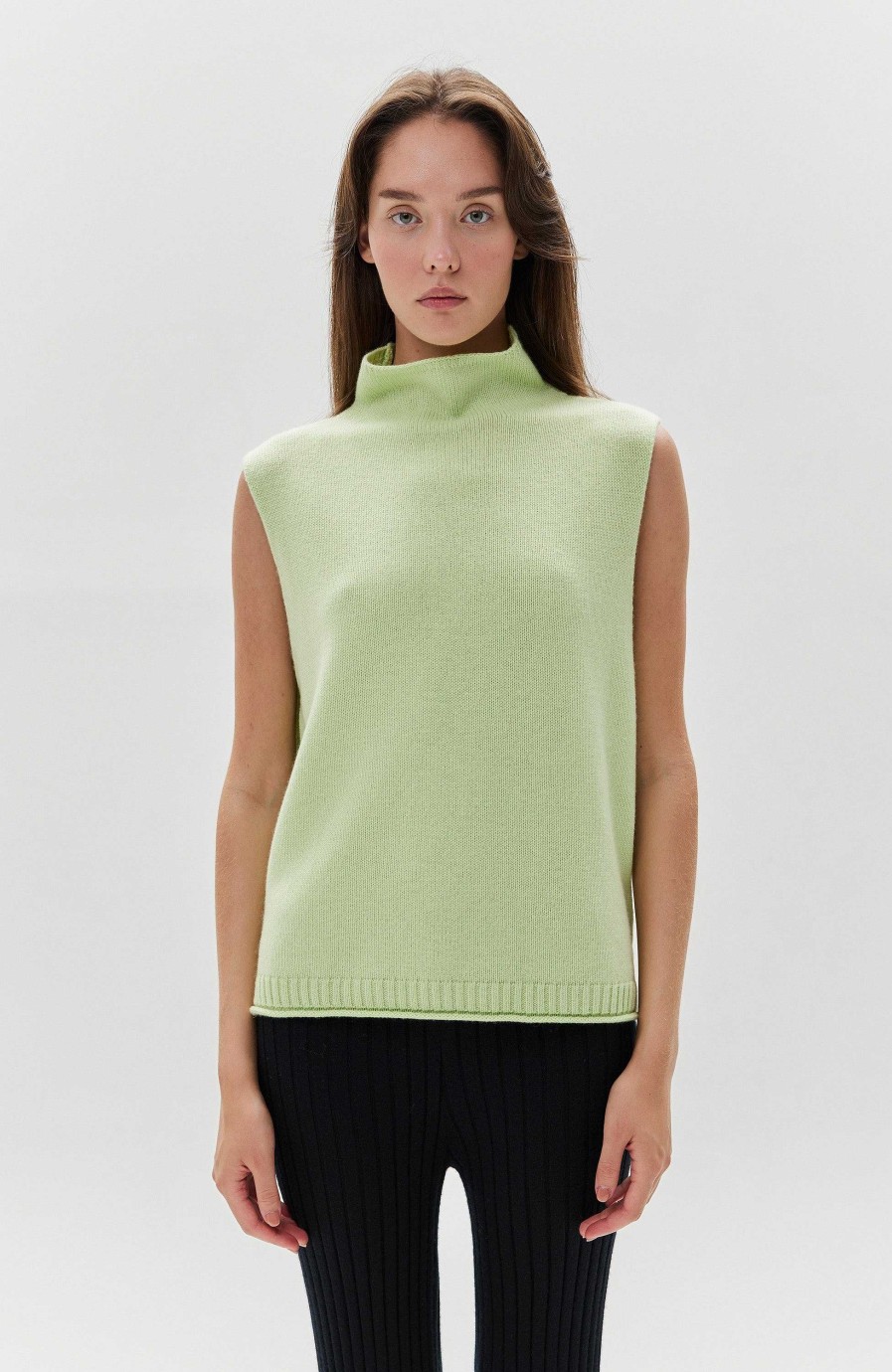 Kvinder LISA YANG | Mockneck Cashmere Vest Tova