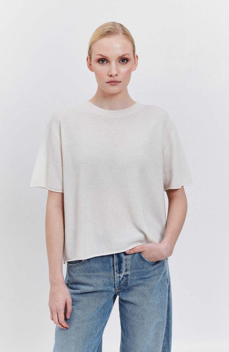 Kvinder LISA YANG | Afslappet Pasform Cashmere Top Cila Tee