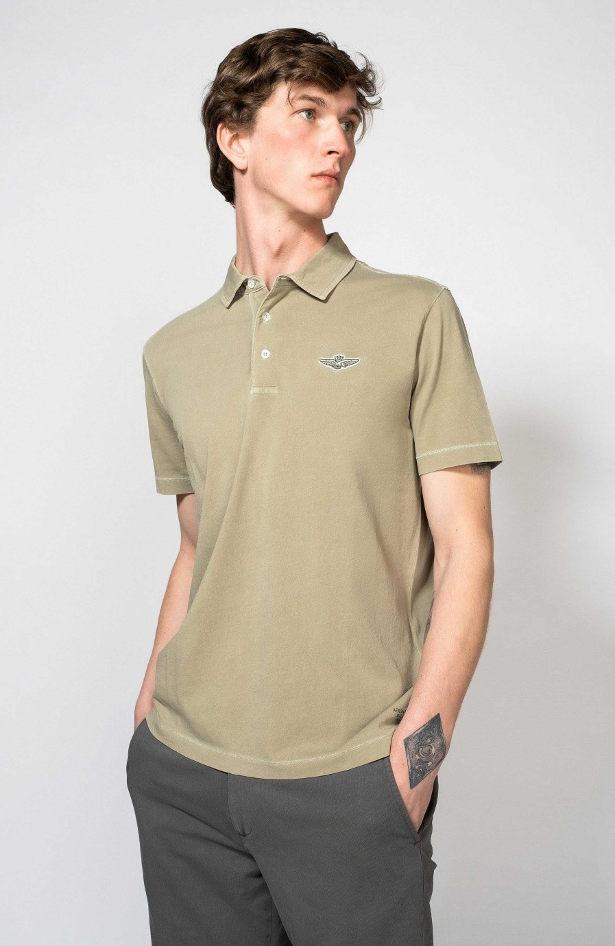 Maend AERONAUTICA MILITARE | Eagle-Patch Poloshirt