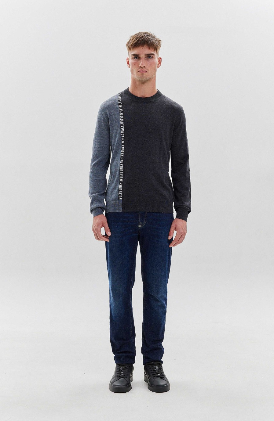 Maend DIRK BIKKEMBERGS | Tofarvet Sweater I Uldblanding