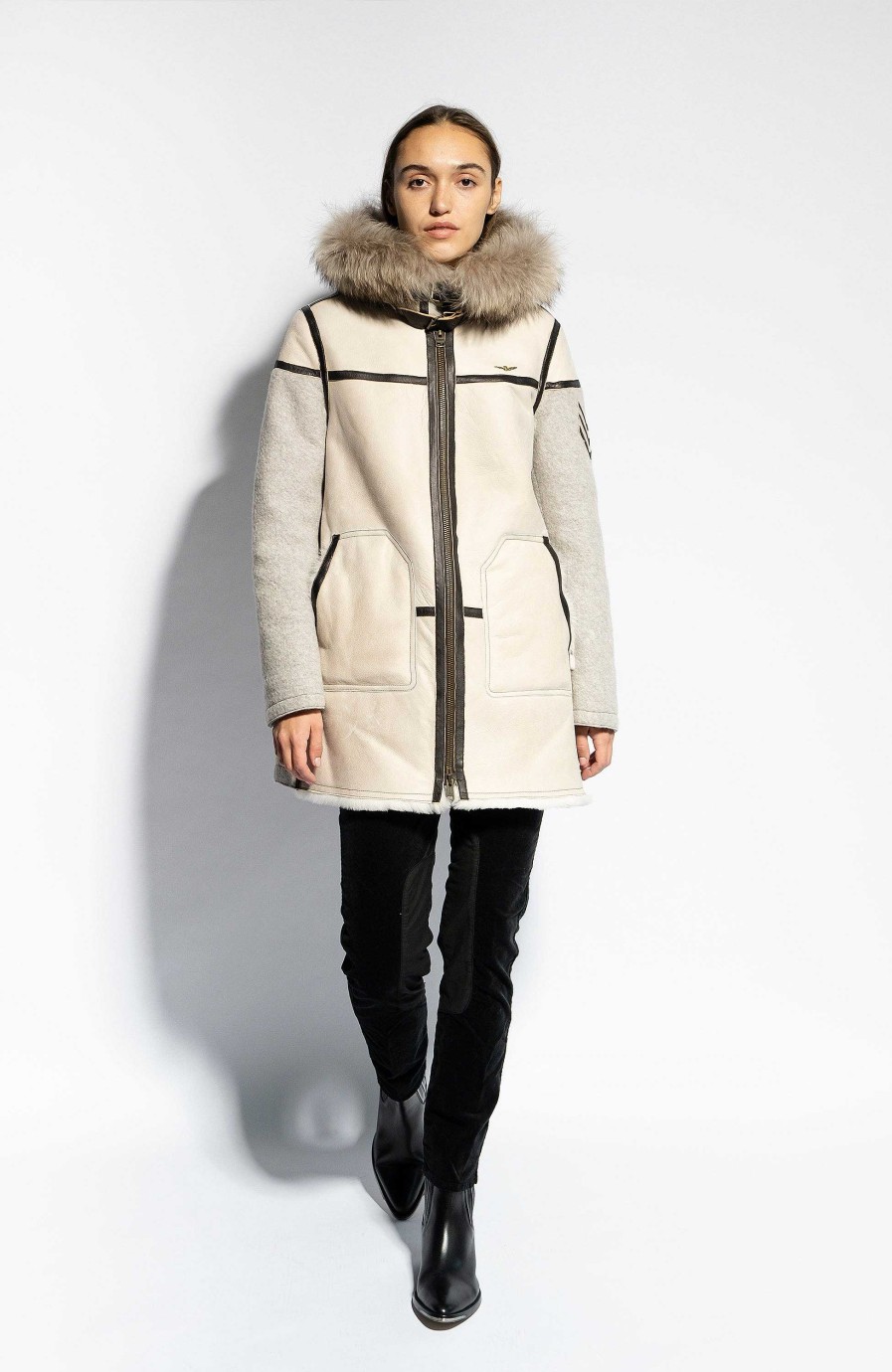 Kvinder AERONAUTICA MILITARE | Shearling Wool-Blend Coat