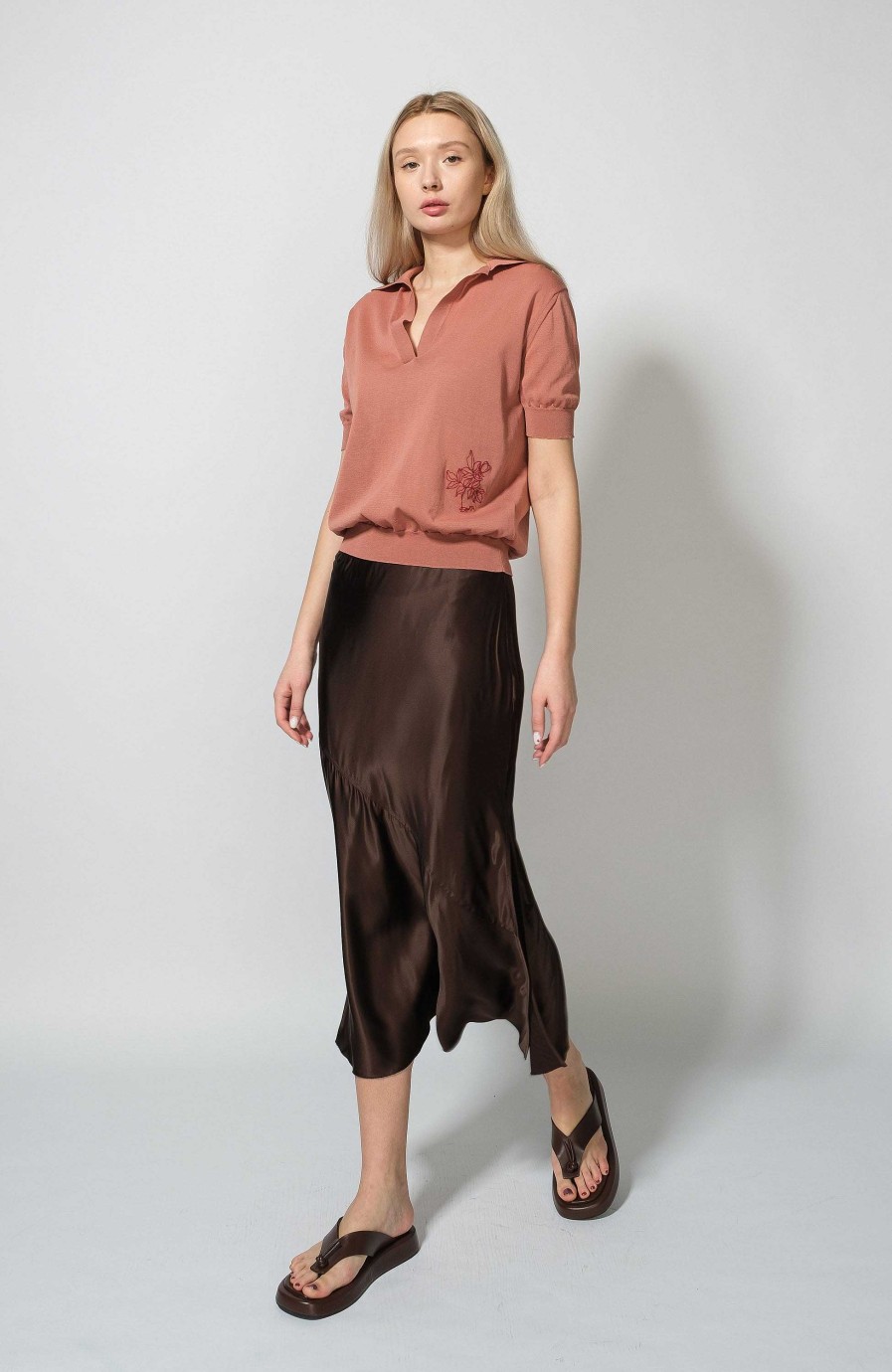 Kvinder ERIKA CAVALLINI | Broderet Poloneck Bluse