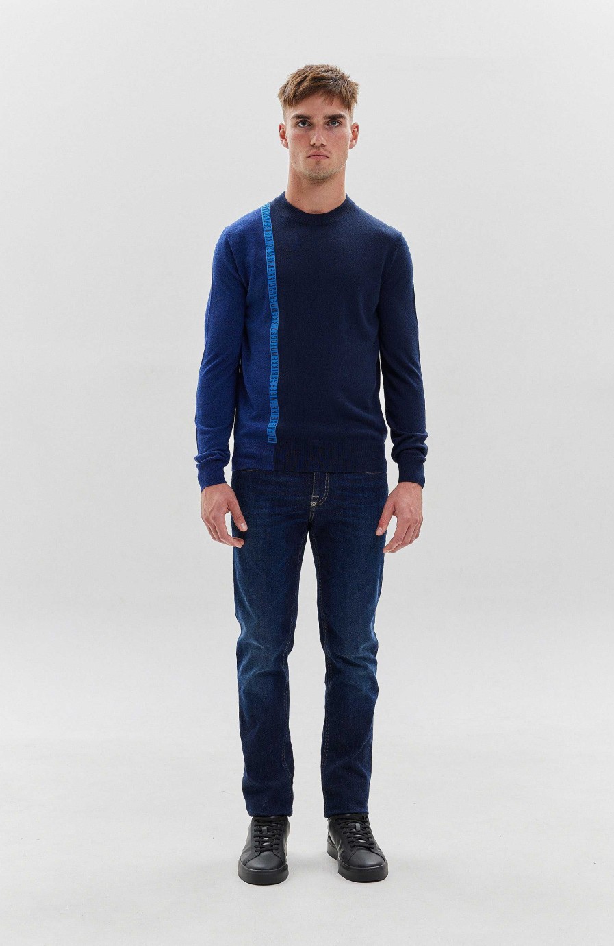 Maend DIRK BIKKEMBERGS | Tofarvet Sweater I Uldblanding