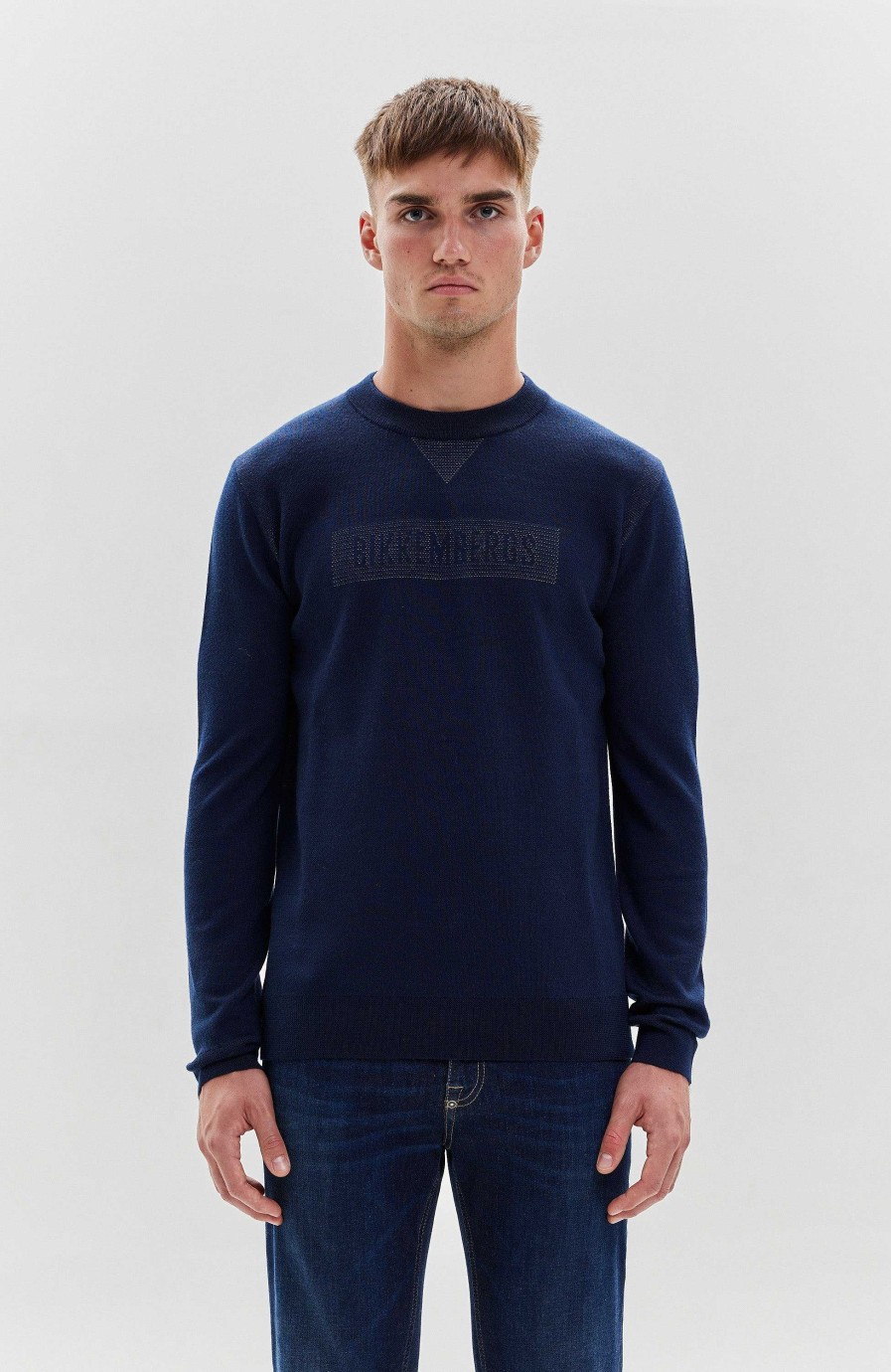 Maend DIRK BIKKEMBERGS | Sweater Med Rund Hals Med Logotryk