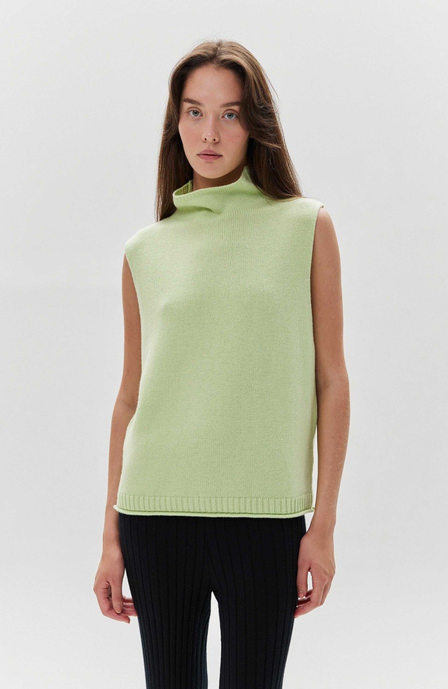 Kvinder LISA YANG | Mockneck Cashmere Vest Tova