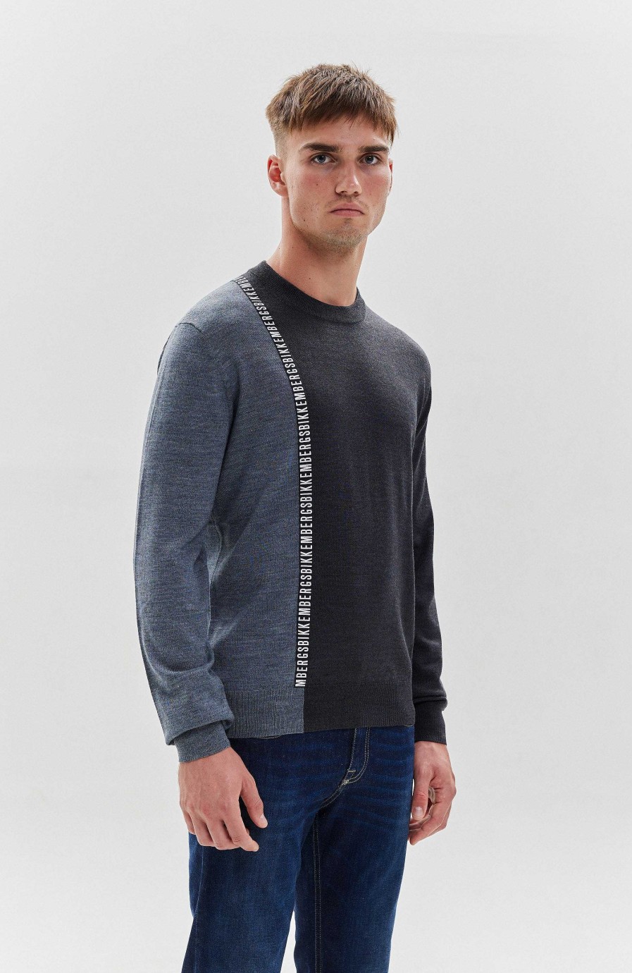 Maend DIRK BIKKEMBERGS | Tofarvet Sweater I Uldblanding