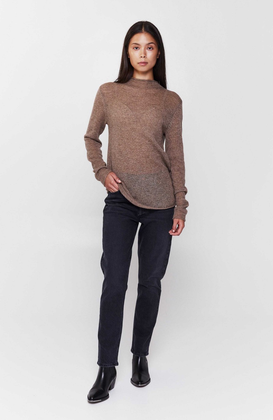 Kvinder FTC CASHMERE | Mockneck Let-Strikket Troje