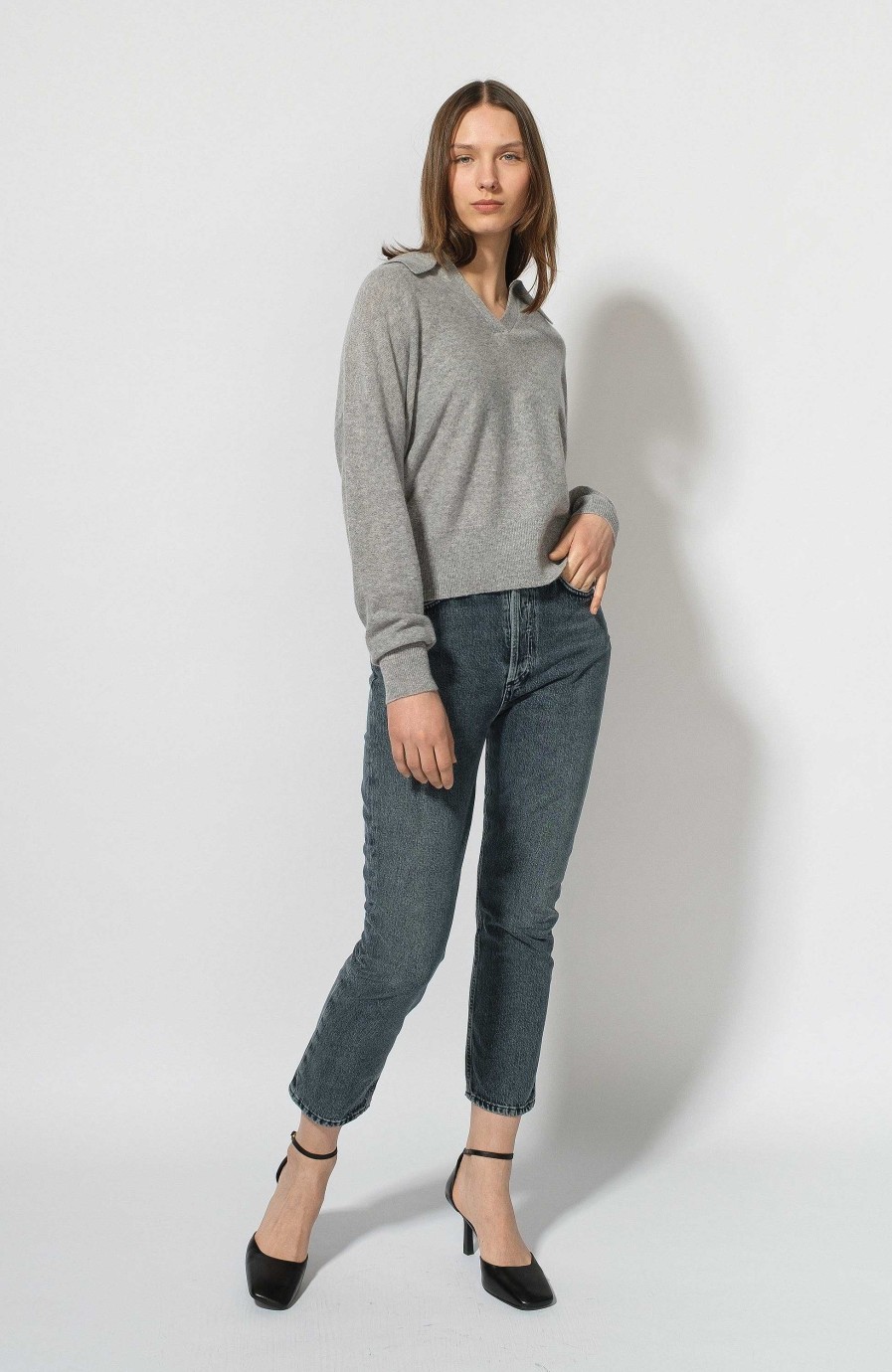 Kvinder AGOLDE | Straight Cropped Jeans Riley