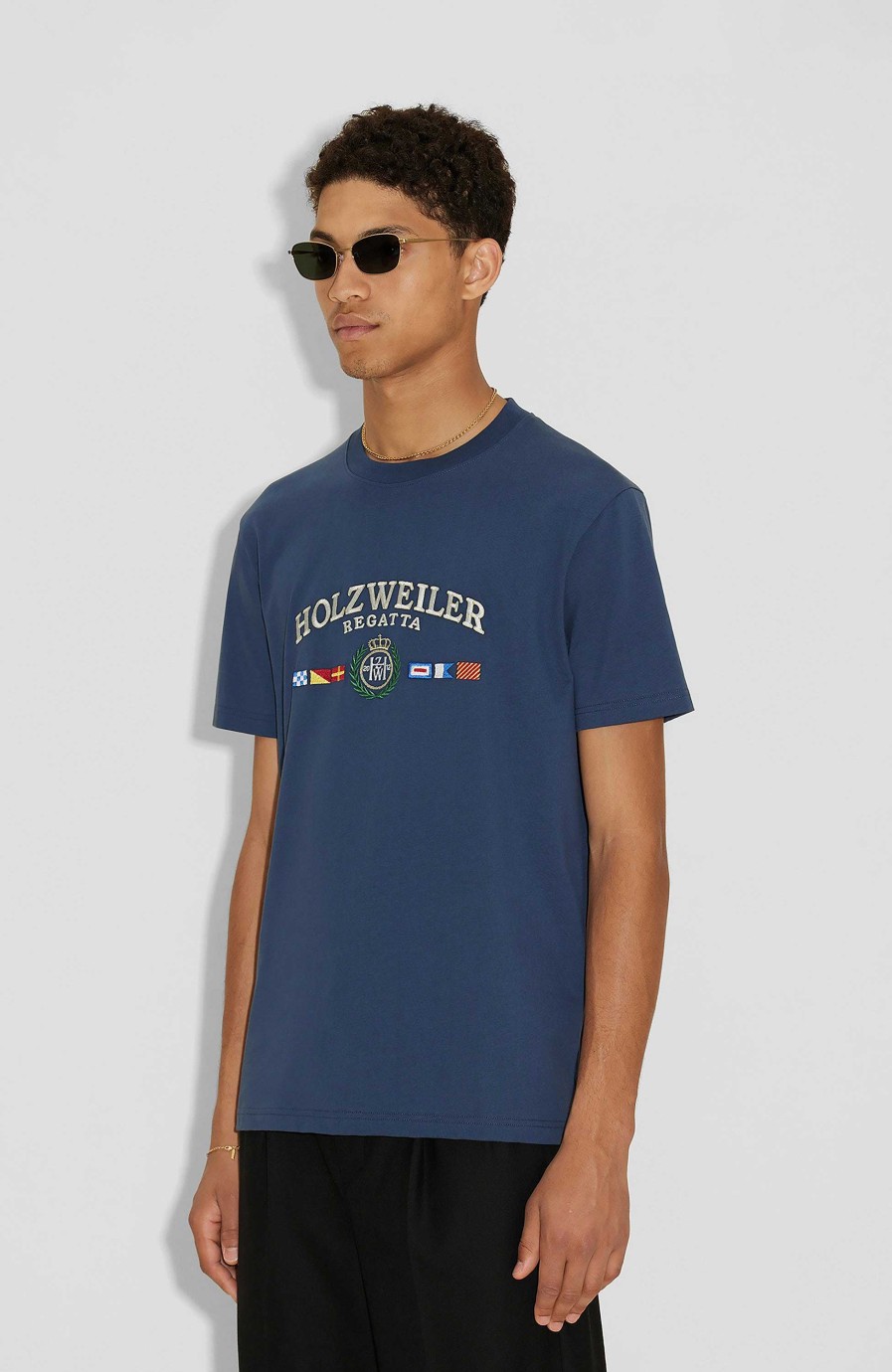 Maend HOLZWEILER | Patch Broderet T-Shirt Regatta