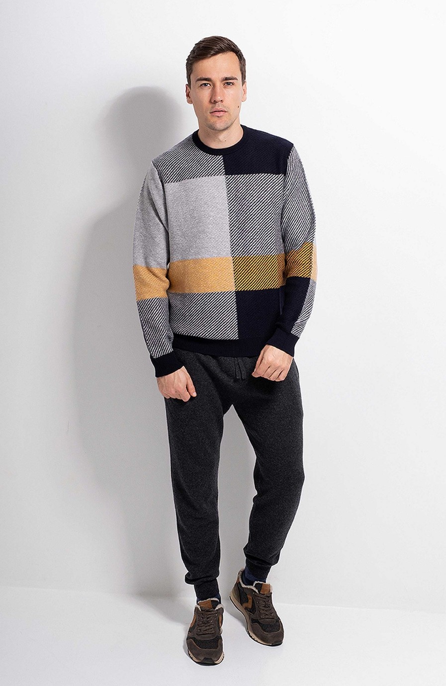 Maend JOHNSTONS OF ELGIN | Check-Monster Cashmere Sweater