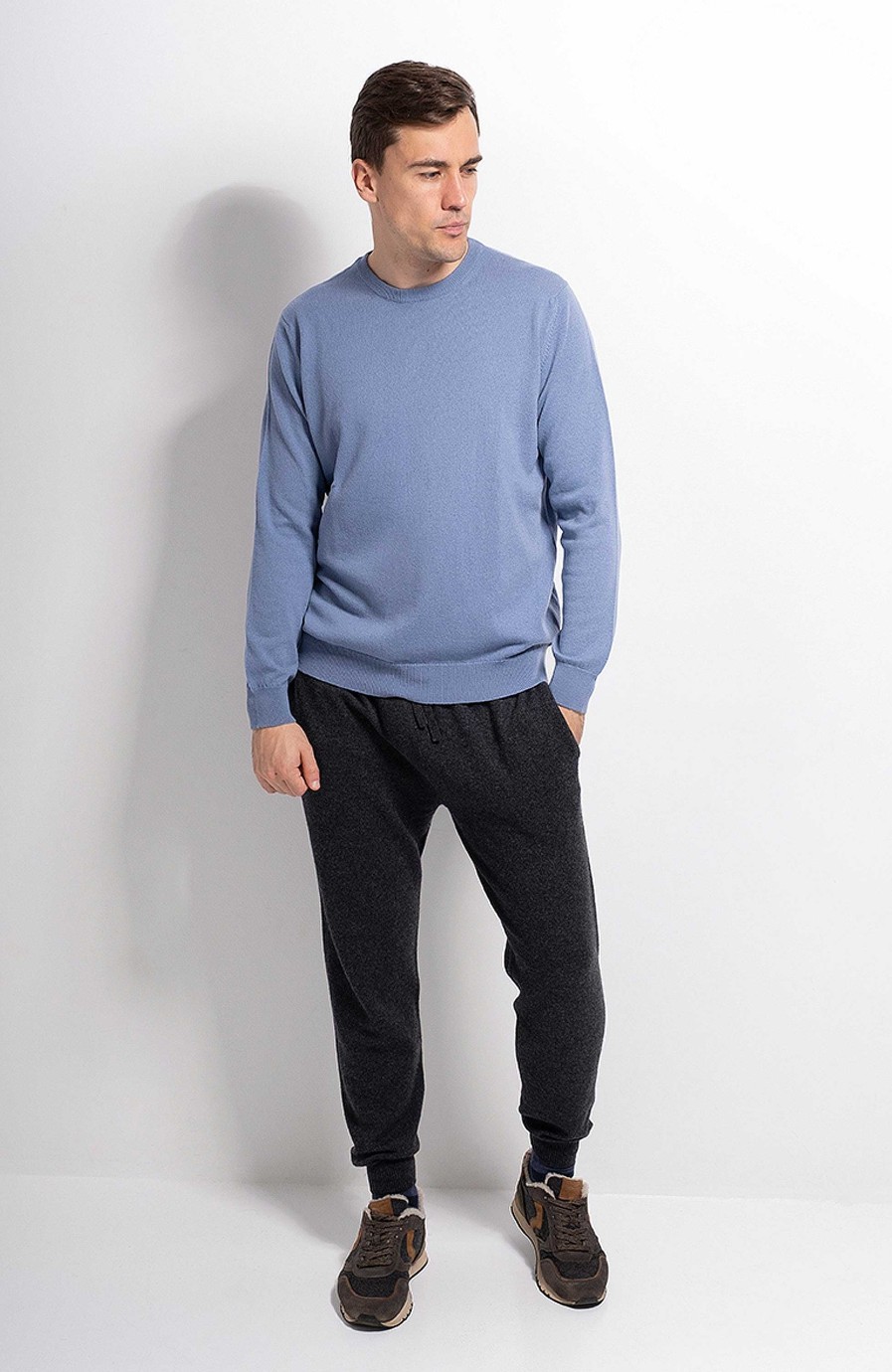 Maend JOHNSTONS OF ELGIN | Cashmere Sweater Med Rund Hals