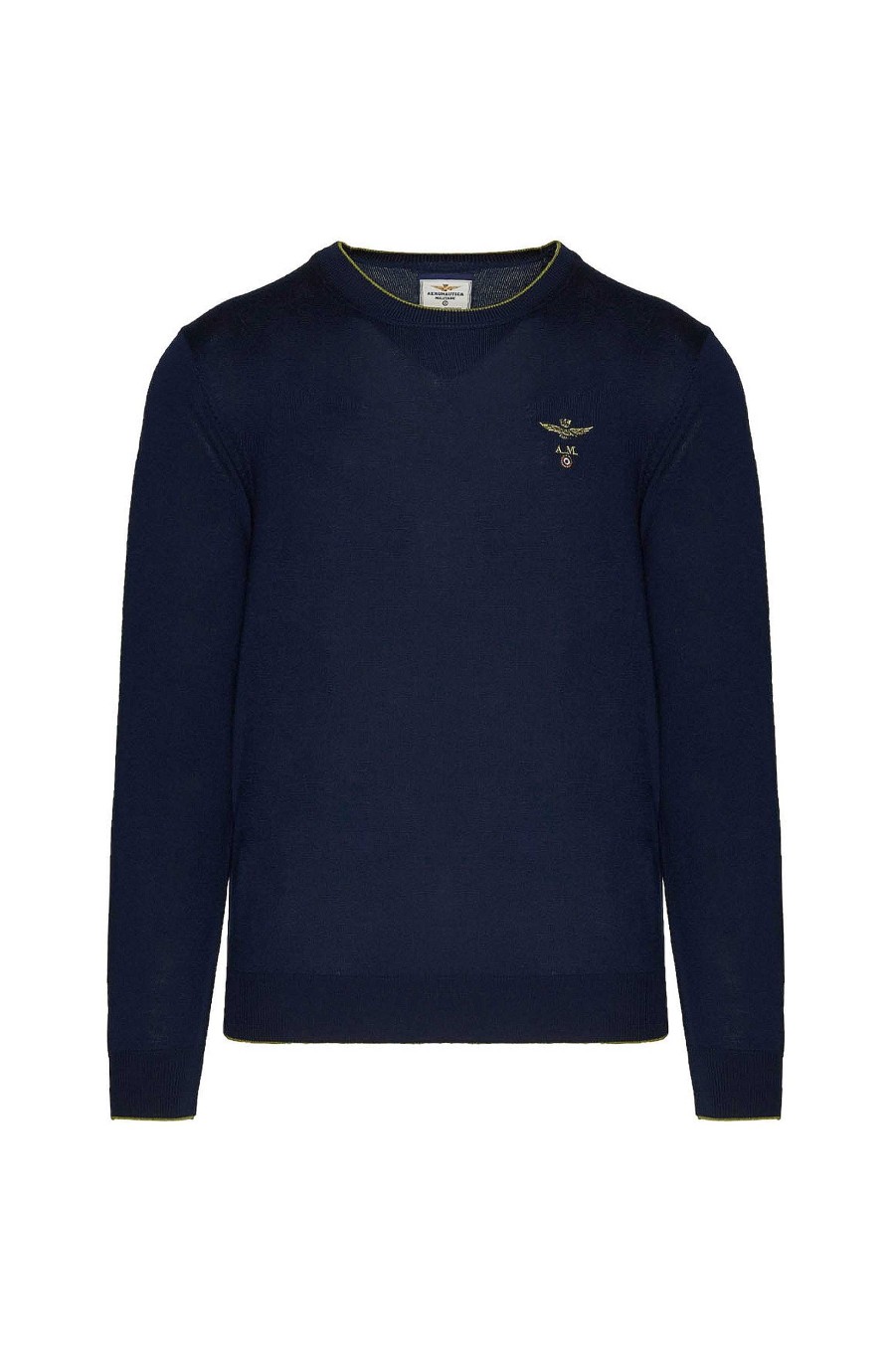 Maend AERONAUTICA MILITARE | Merinouldsweater Med Rund Hals